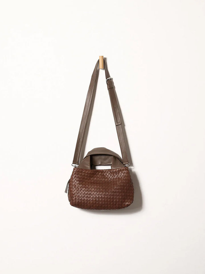 Eveline Medium Satchel in Woven Chocolate