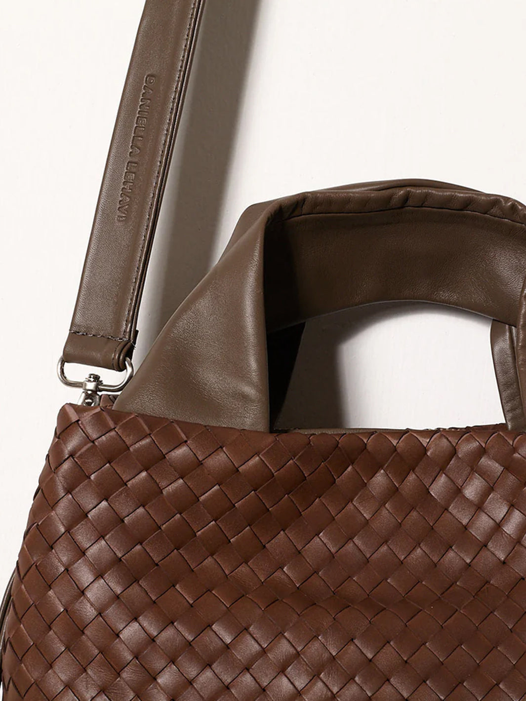 Eveline Medium Satchel in Woven Chocolate