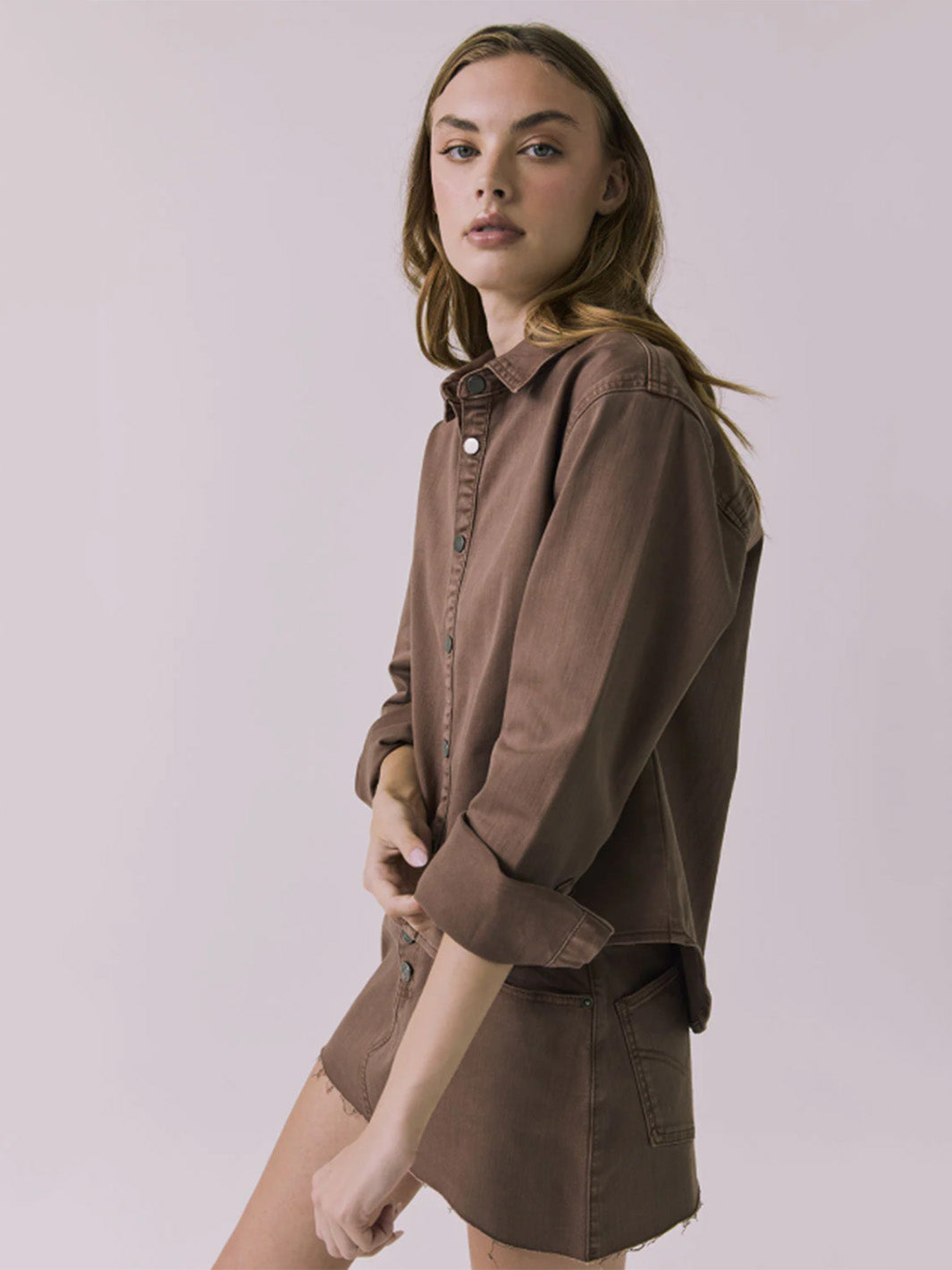 All Day Button Down in Cognac Wash
