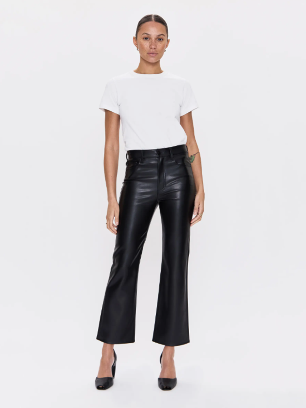 Ally Faux Leather Bootcut Jean in Onyx