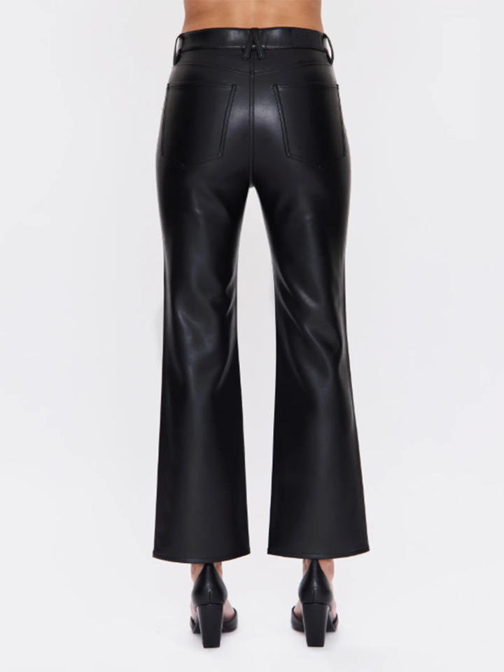Ally Faux Leather Bootcut Jean in Onyx