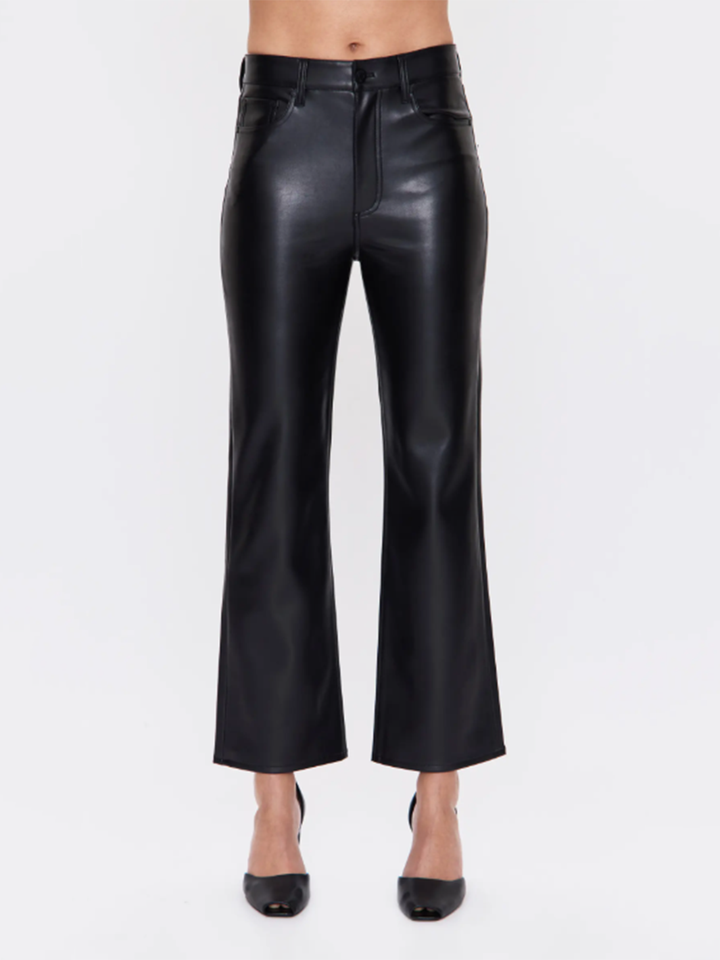 Ally Faux Leather Bootcut Jean in Onyx