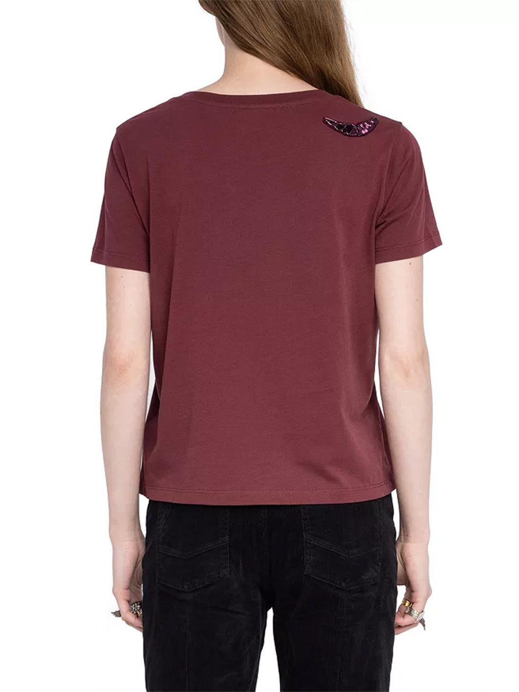 Alys HC Embroidery Wings Top in Burgundy