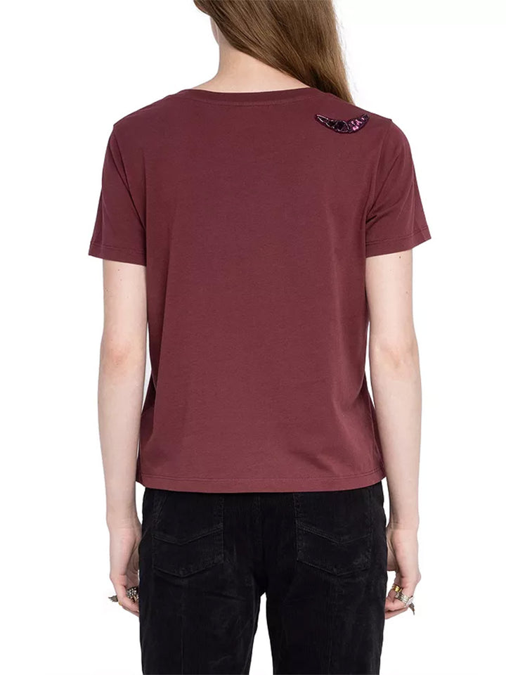 Alys HC Embroidery Wings Top in Burgundy