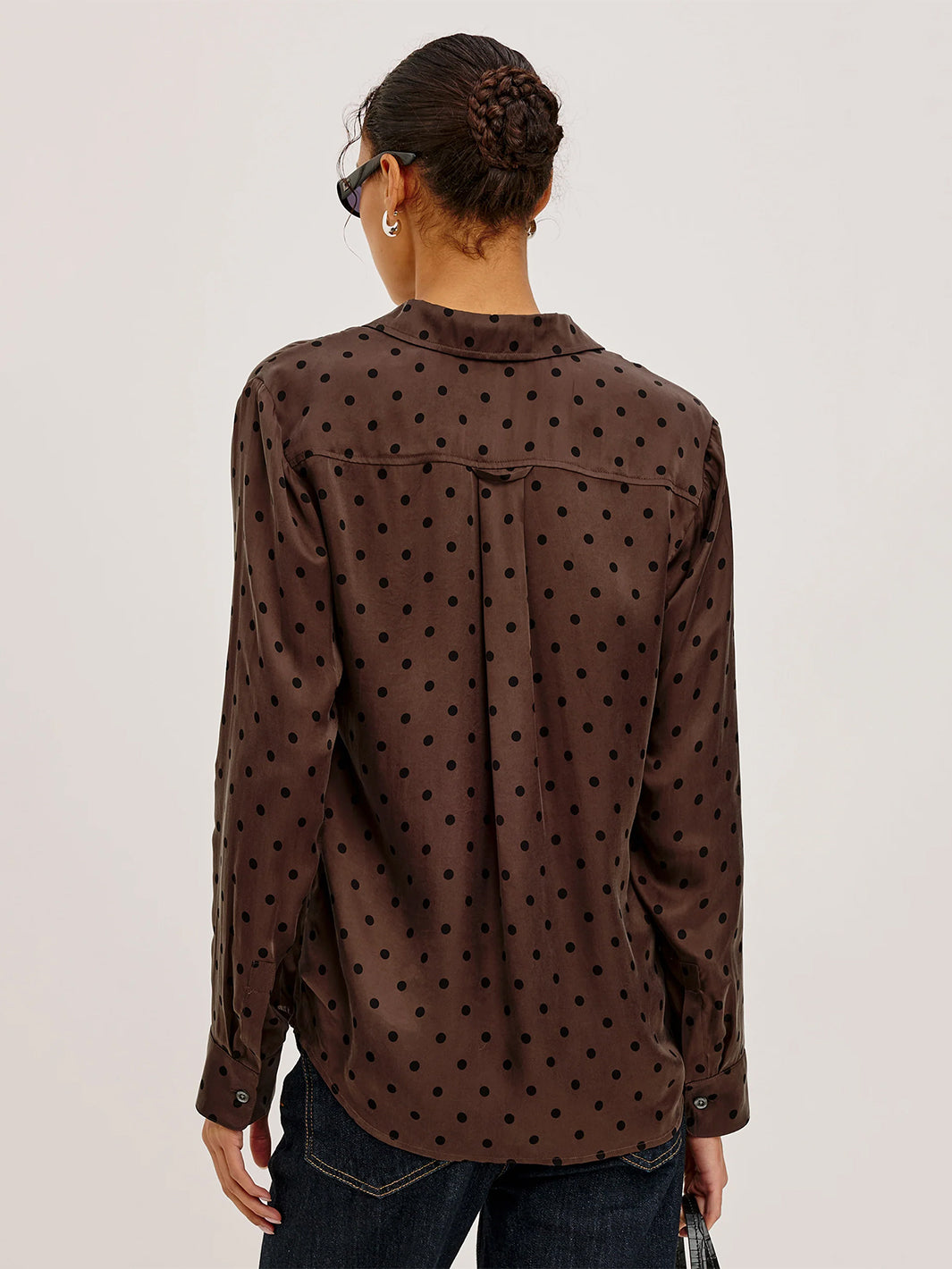 Alyssa Shirt in Chocolate Polka Dot