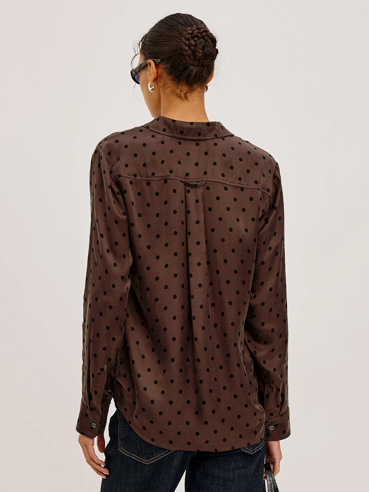 Alyssa Shirt in Chocolate Polka Dot