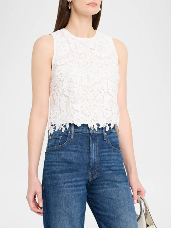 Amal Lace Tank in Off White