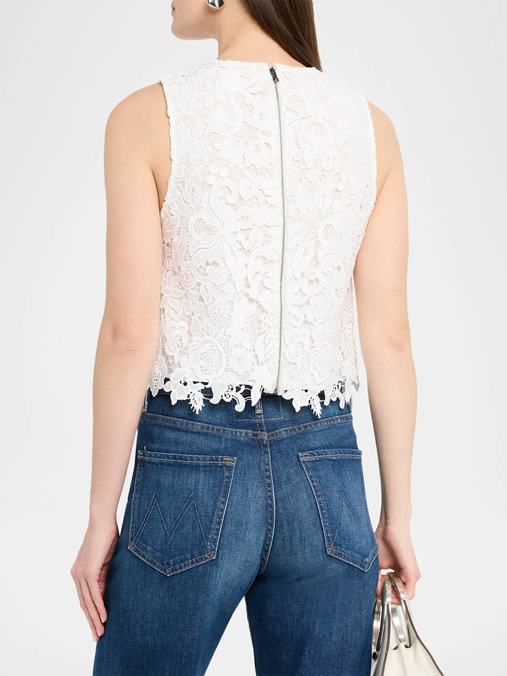 Amal Lace Tank in Off White