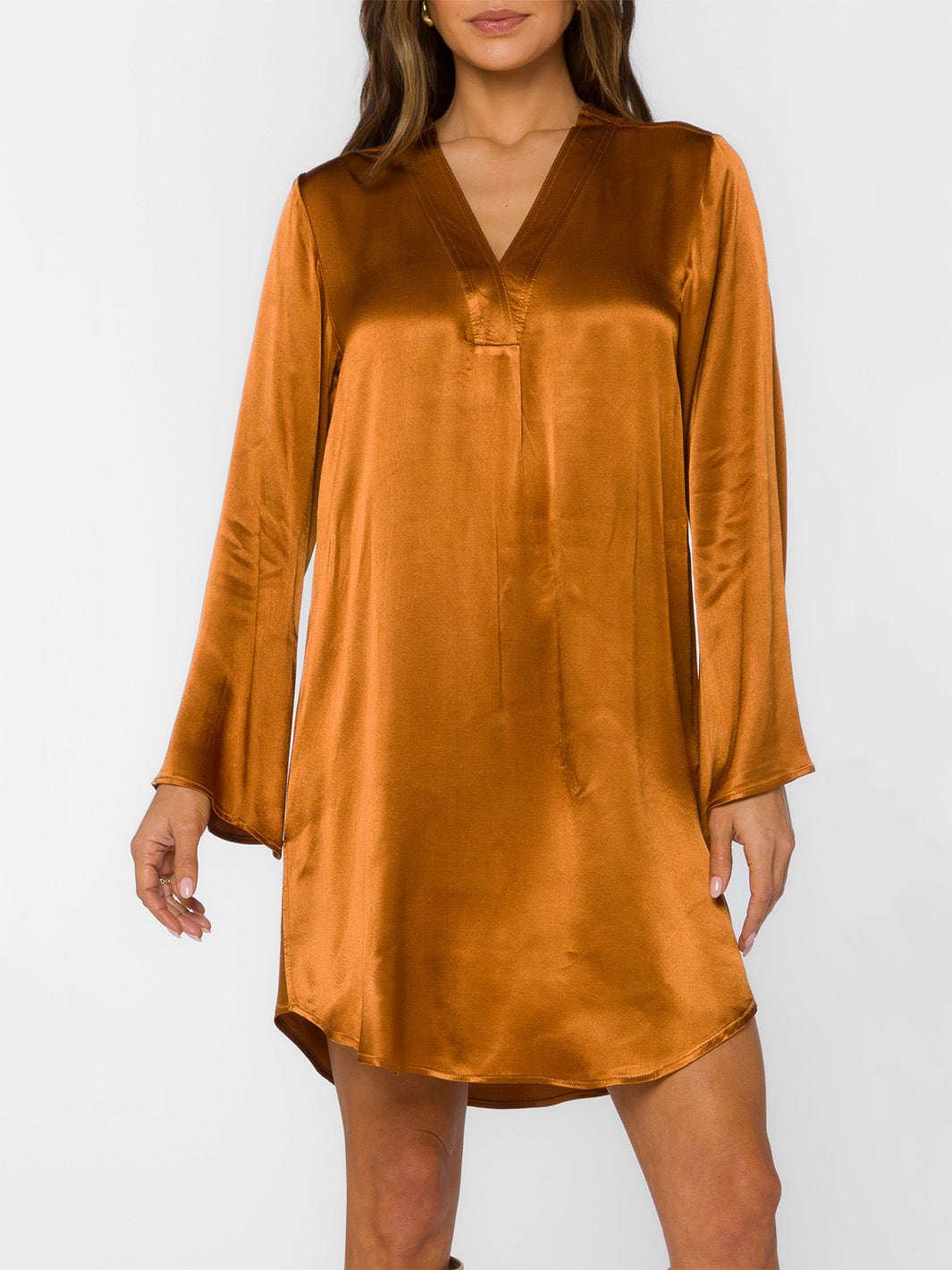 Amira Shirt Dress in Toasted Cinnamon