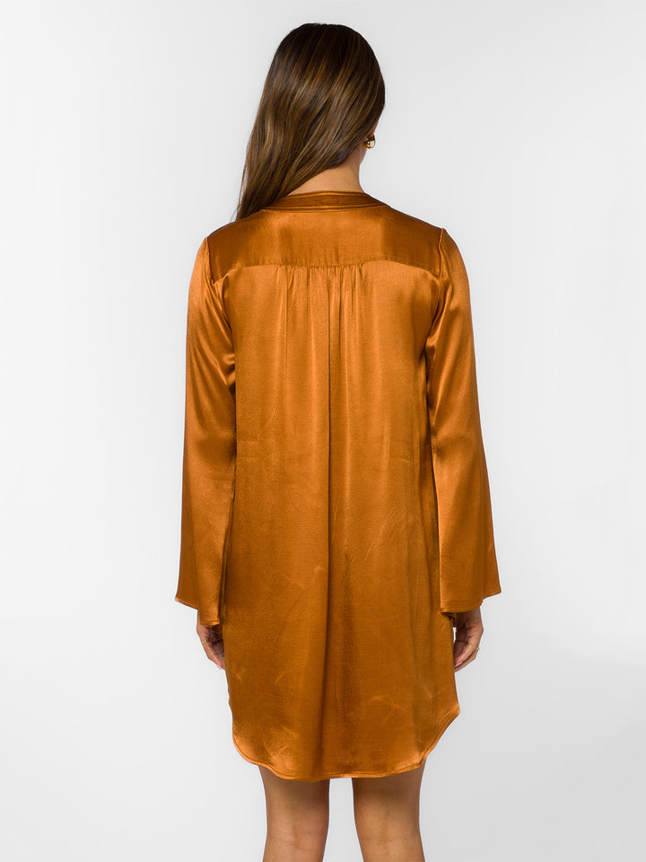 Amira Shirt Dress in Toasted Cinnamon