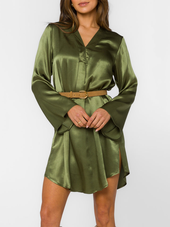 Amira Shirt Dress in Thyme