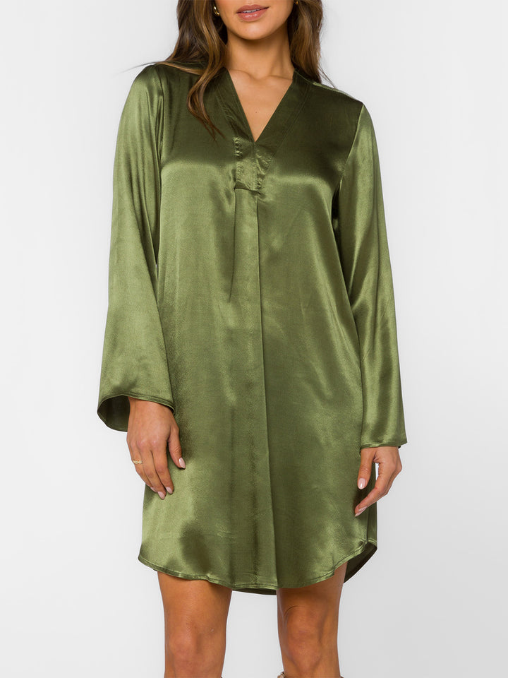 Amira Shirt Dress in Thyme