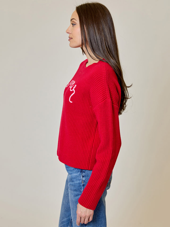 Long Sleeve Amour Crew in Red