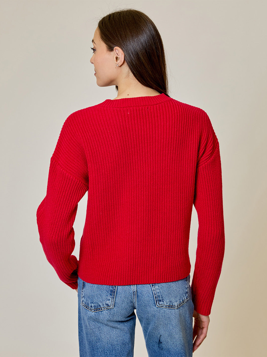 Long Sleeve Amour Crew in Red