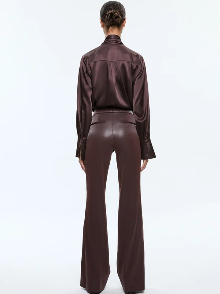 Andrew Vegan Leather Pants in Espresso