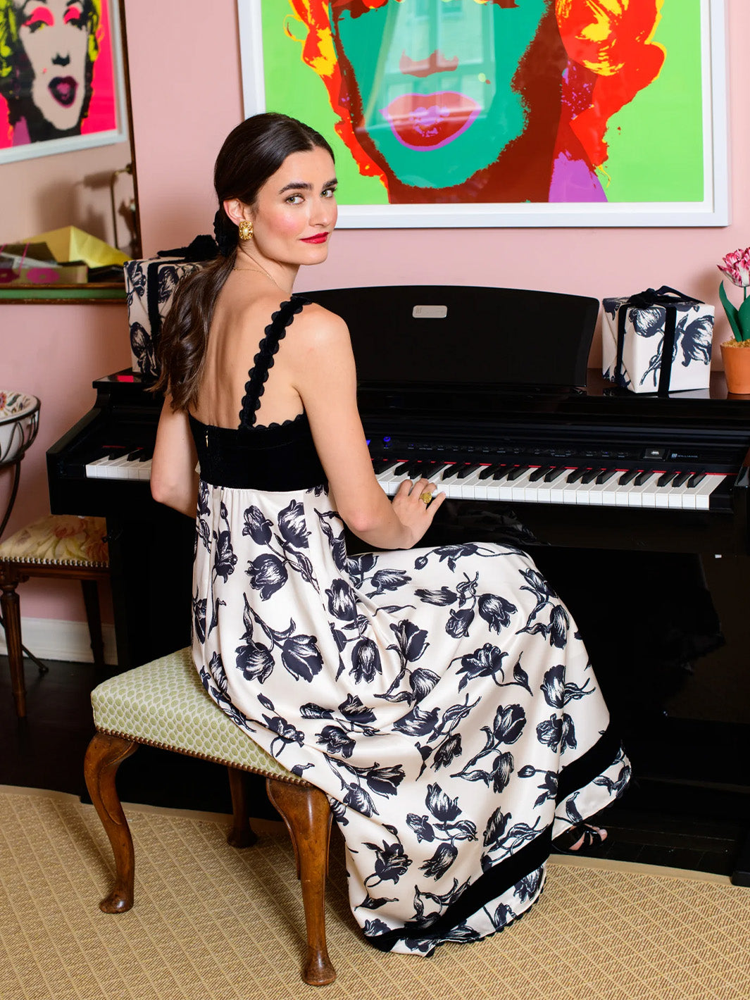 Annalisa Dress in Snow Tulip