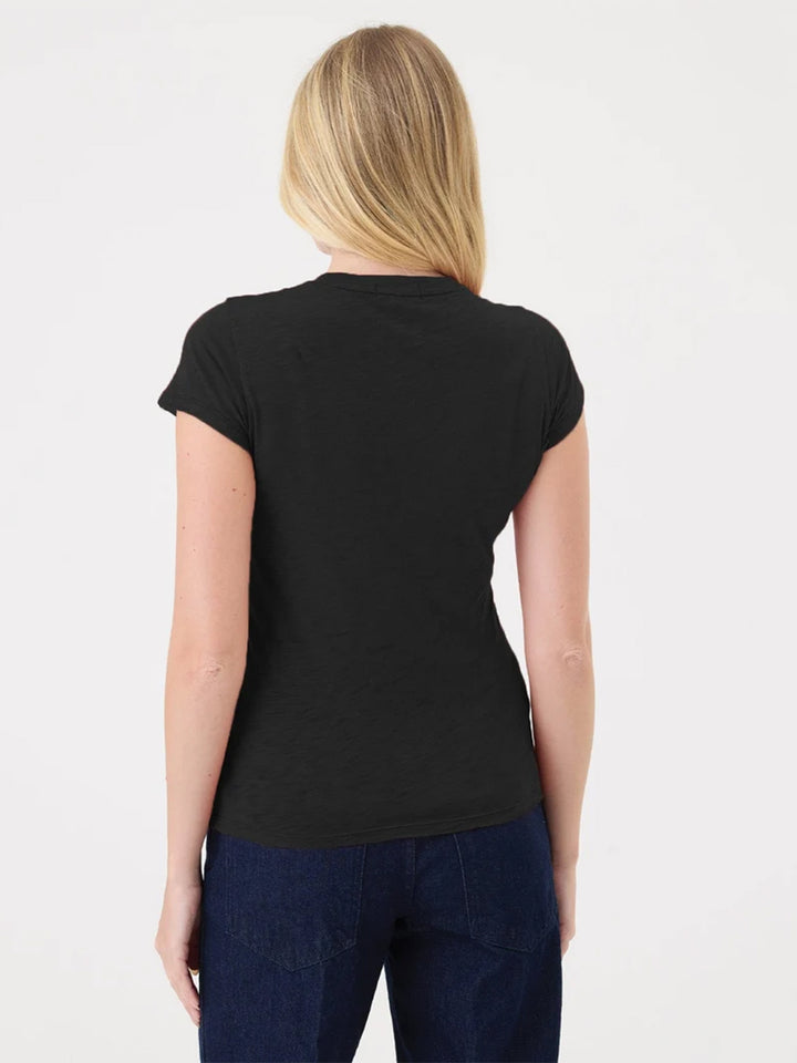 Annette Ruffle Tee in Black