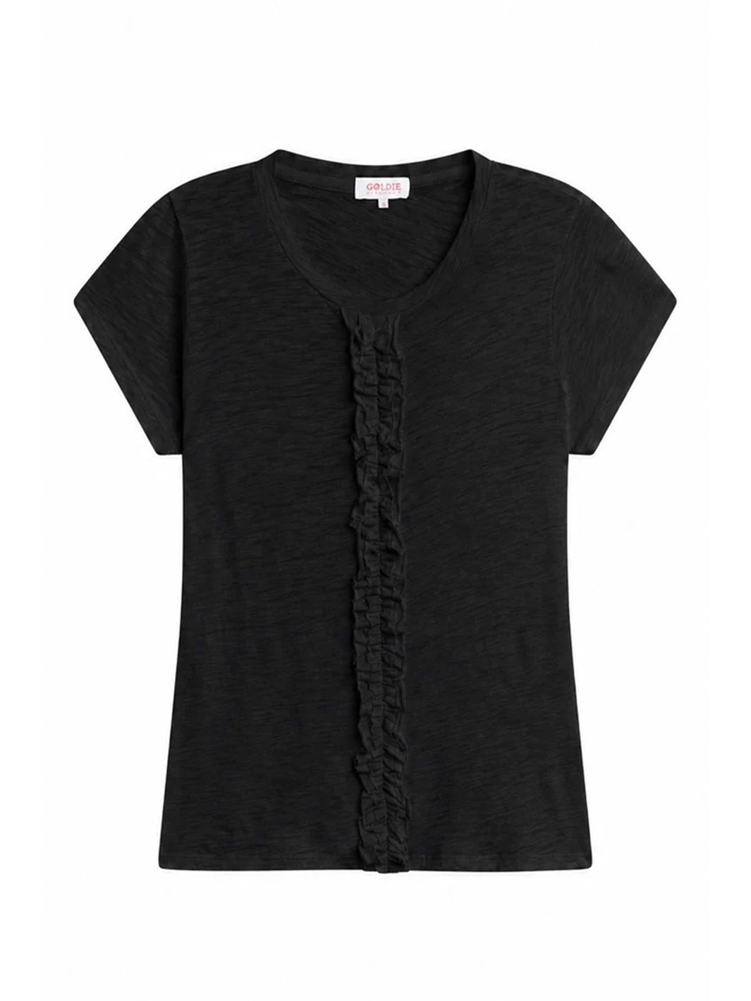 Annette Ruffle Tee in Black