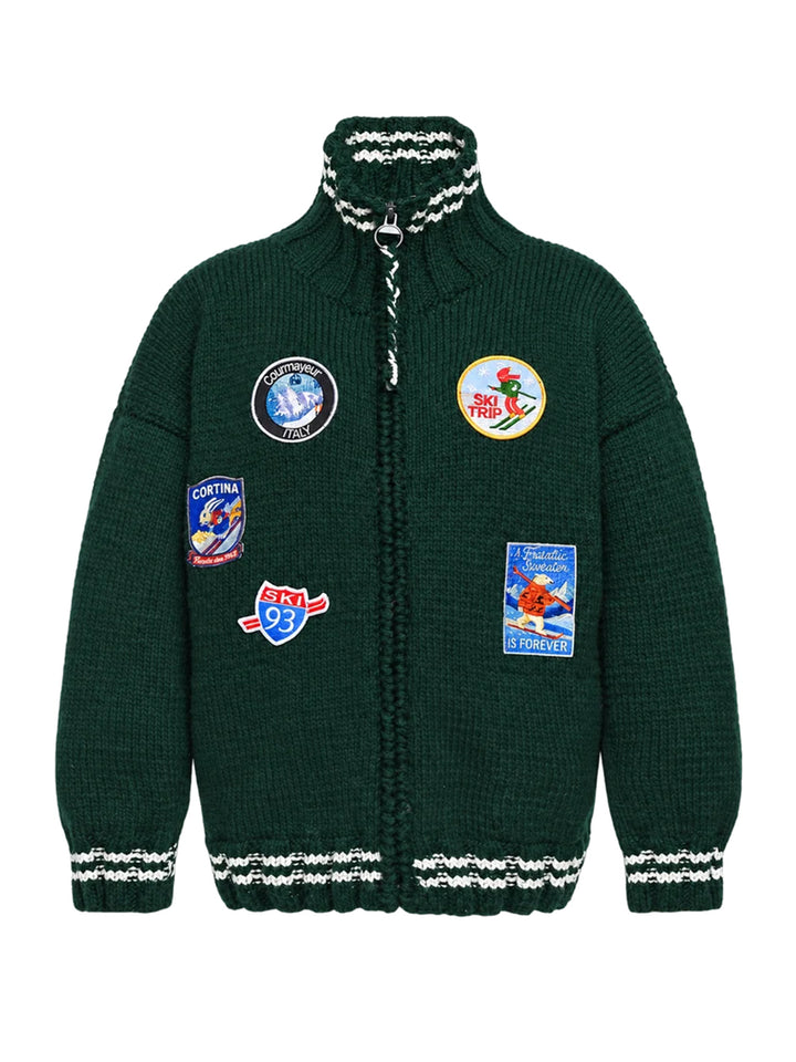 Apres Ski Zip Cardi in Verde