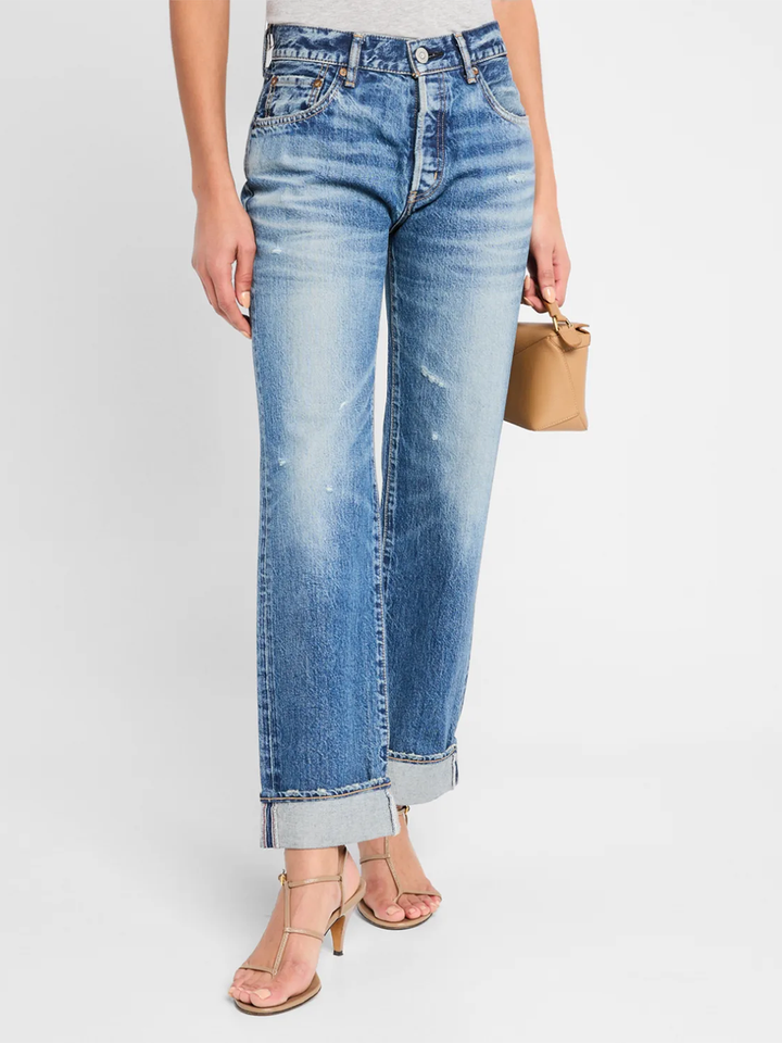 Aquebogue Straight Cuffed Jean in Blue