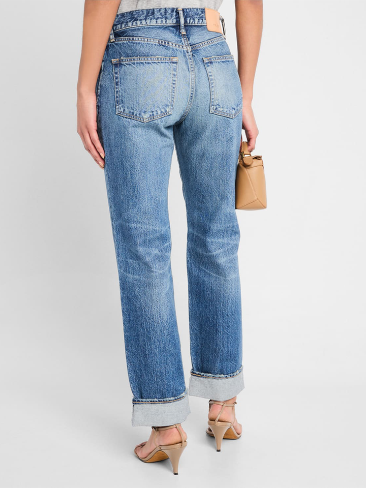 Aquebogue Straight Cuffed Jean in Blue