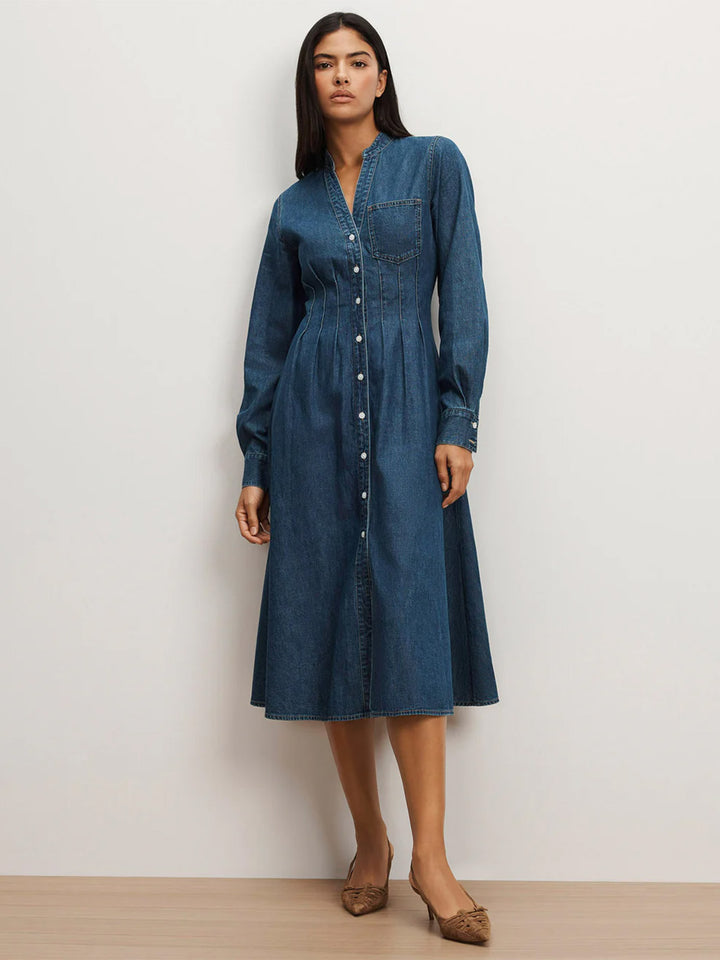 Arcadia Denim Shirtdress in City Stroll