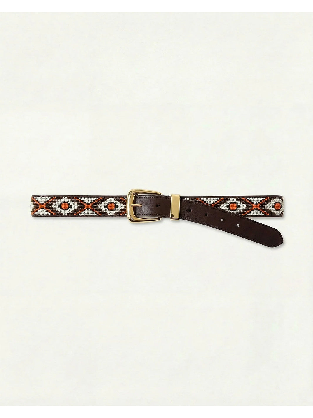 Arch Beaded Belt in Orange Multi