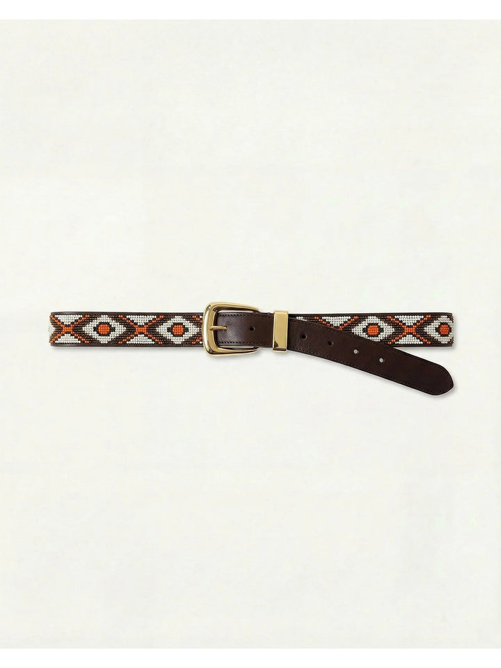 Arch Beaded Belt in Orange Multi