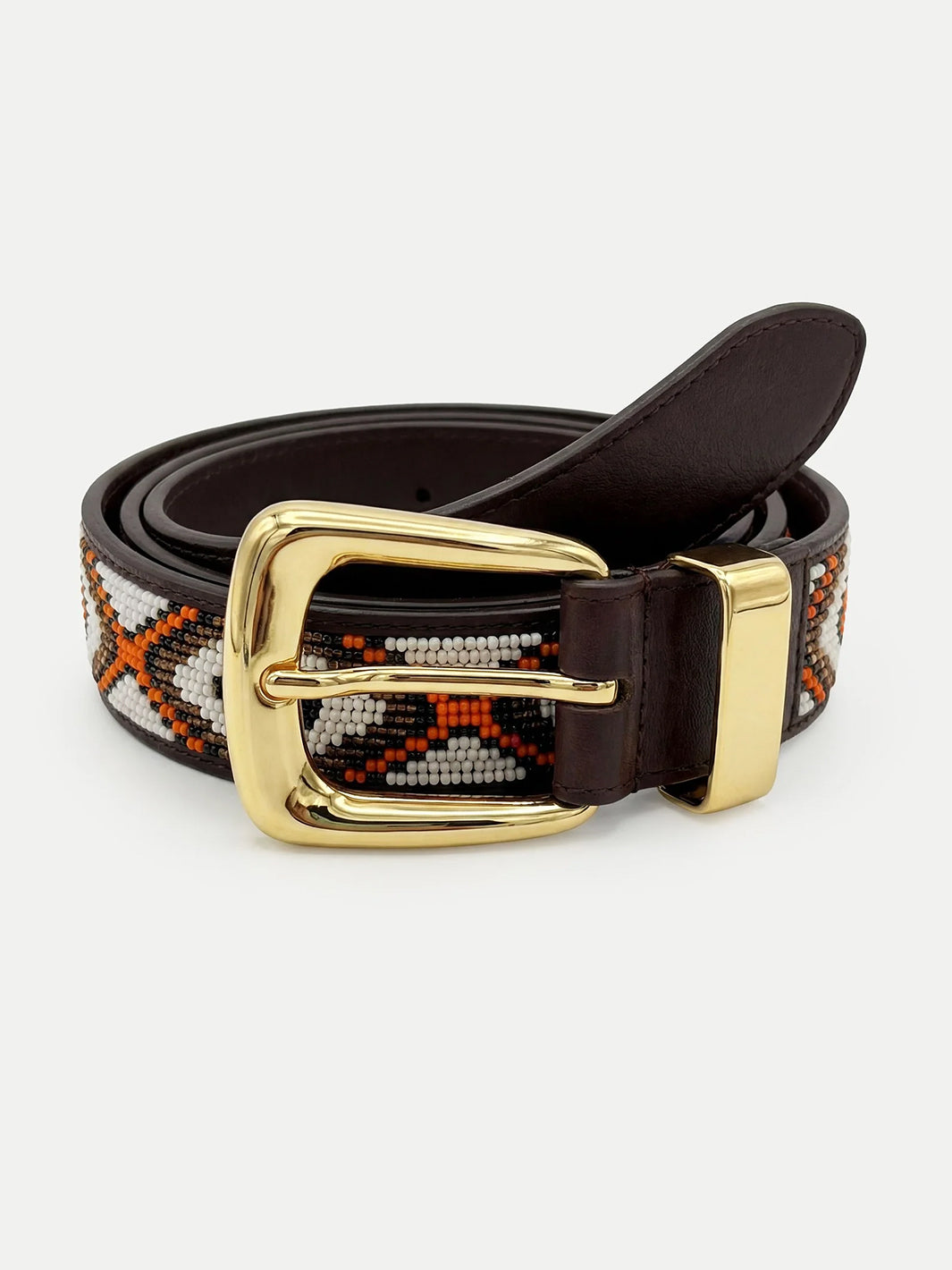Arch Beaded Belt in Orange Multi
