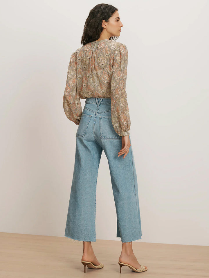 Ashlynn Silk Blouse in Stone Khaki