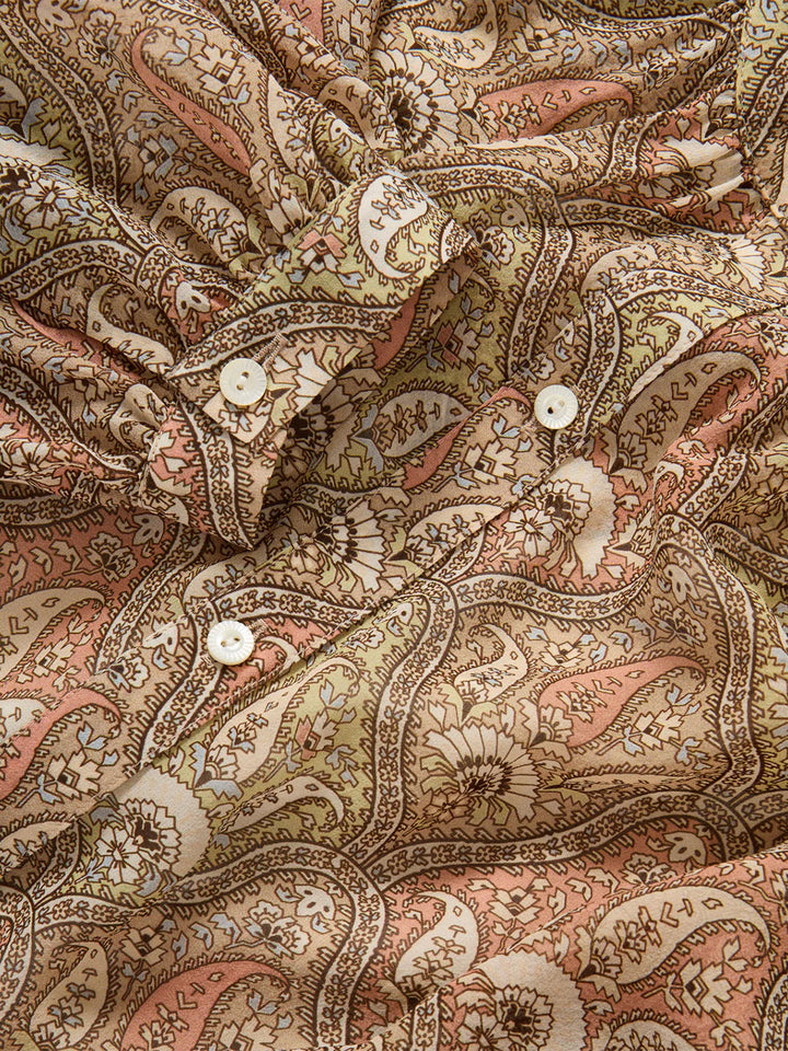 Ashlynn Silk Blouse in Stone Khaki