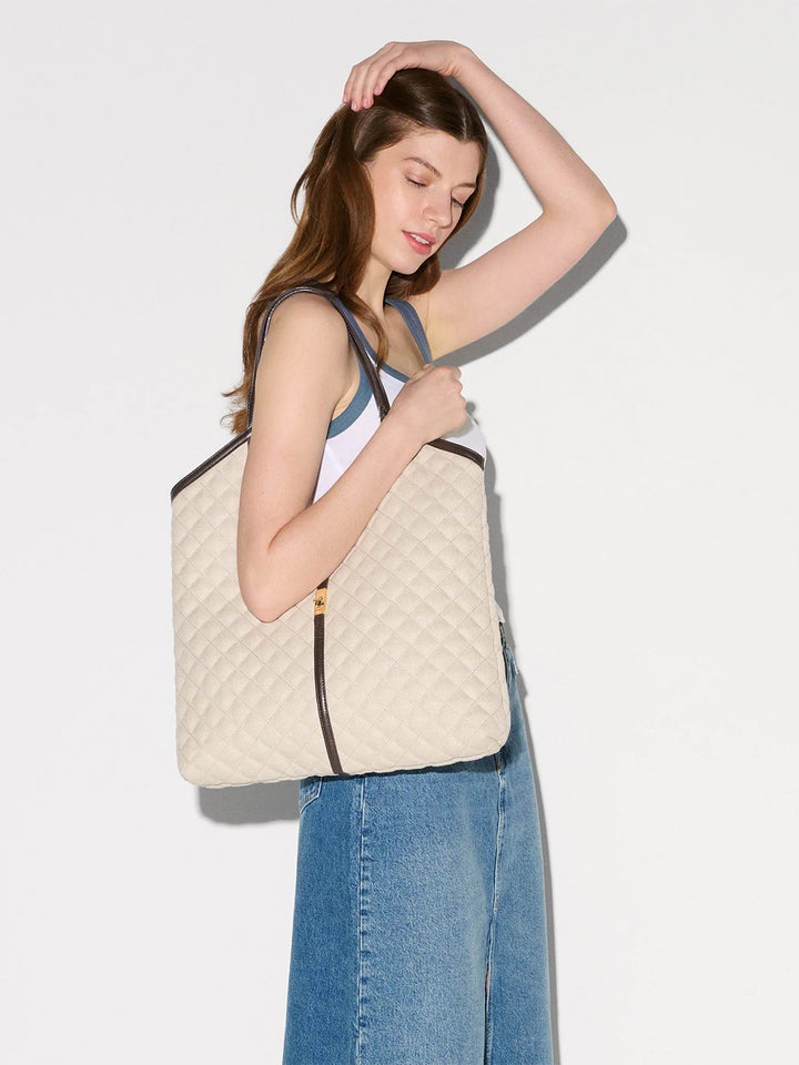 Large Astor Tote in Sandy Linen