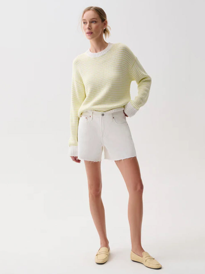 Aura Relaxed Crew Neck Sweater in Limade