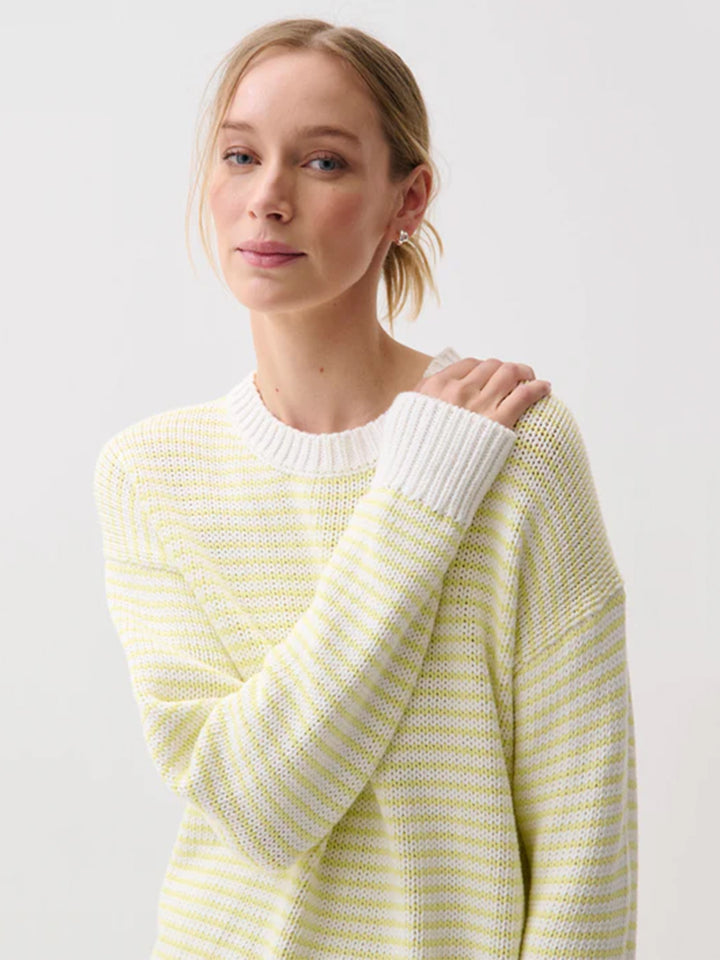 Aura Relaxed Crew Neck Sweater in Limade