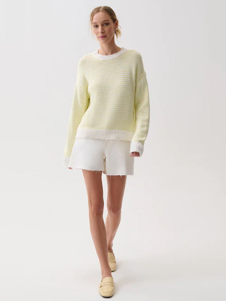 Aura Relaxed Crew Neck Sweater in Limade