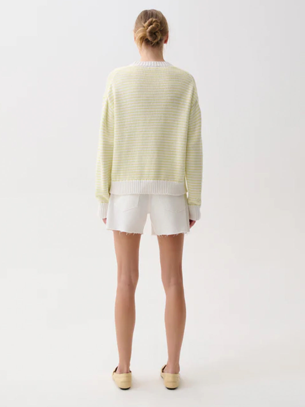 Aura Relaxed Crew Neck Sweater in Limade