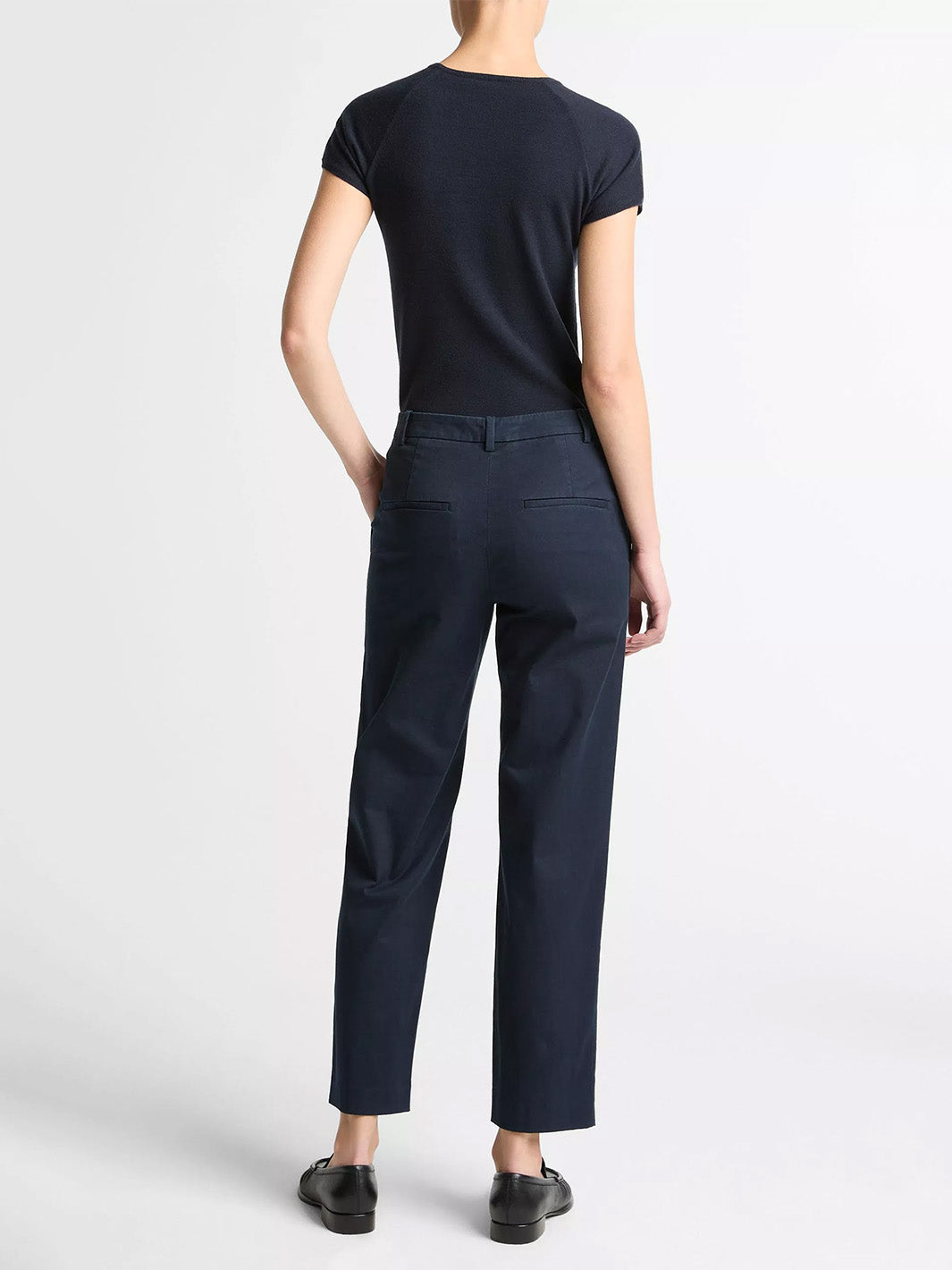 Avery Mid-Rise Italian Stretch-Cotton Chino Pant in Coastal Blue