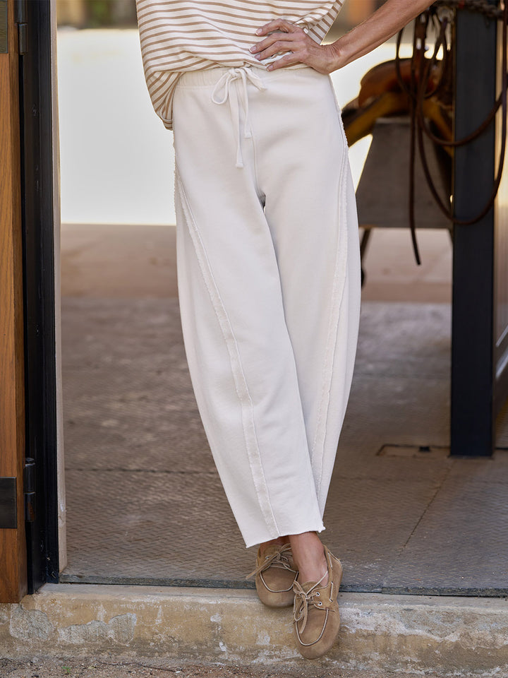 Bibi Barrel Leg Sweatpant in Vintage White