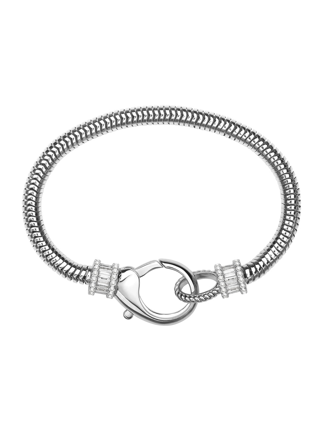 Snake Chain Bracelet in Rhodium