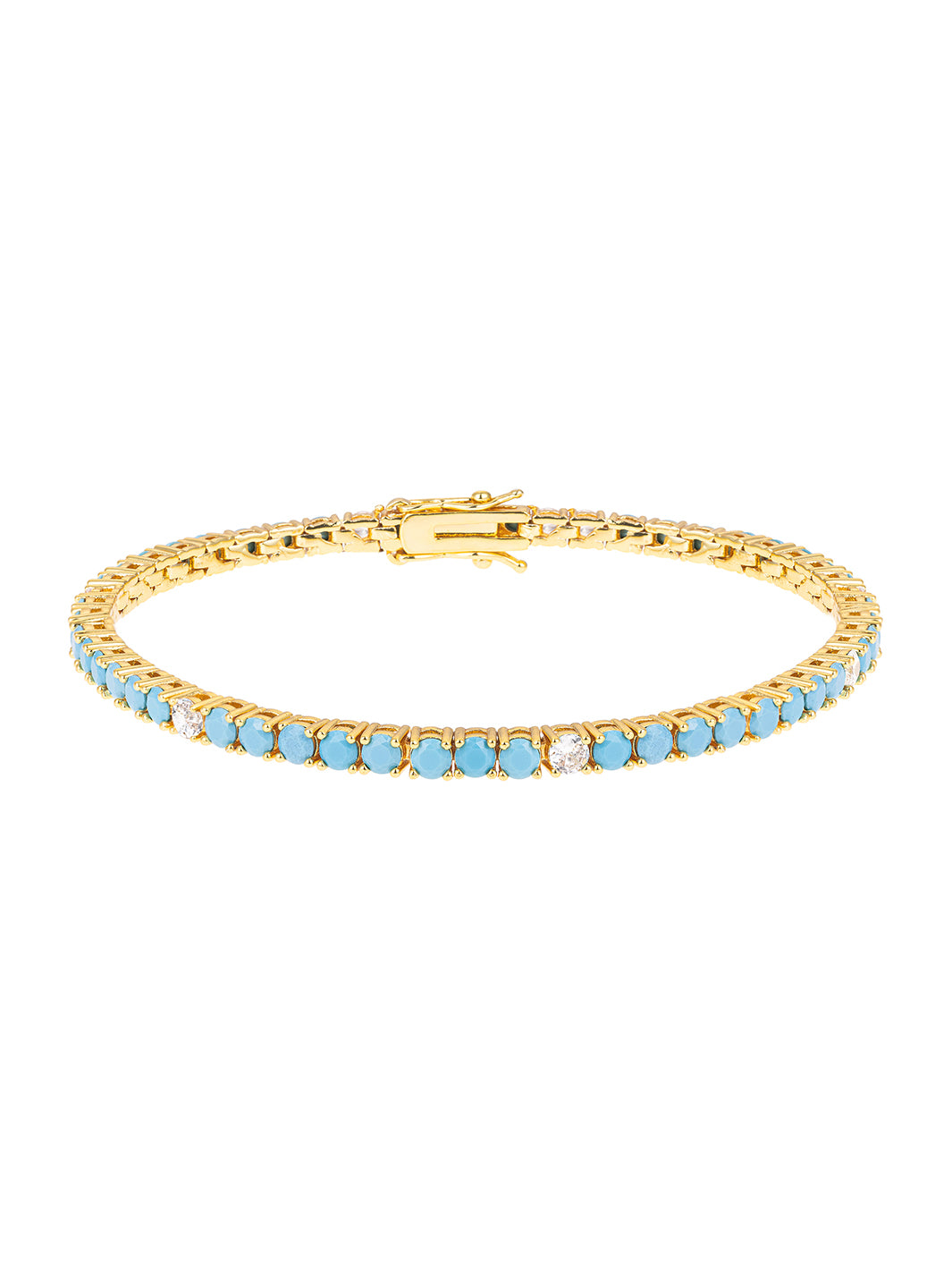 Turquois Tennis Bracelet in Gold