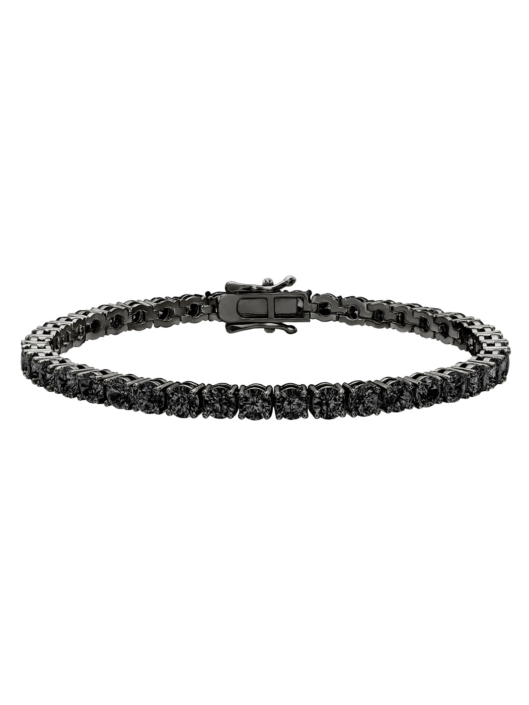 Tennis Bracelet in Gunmetal Black CZ Crystal