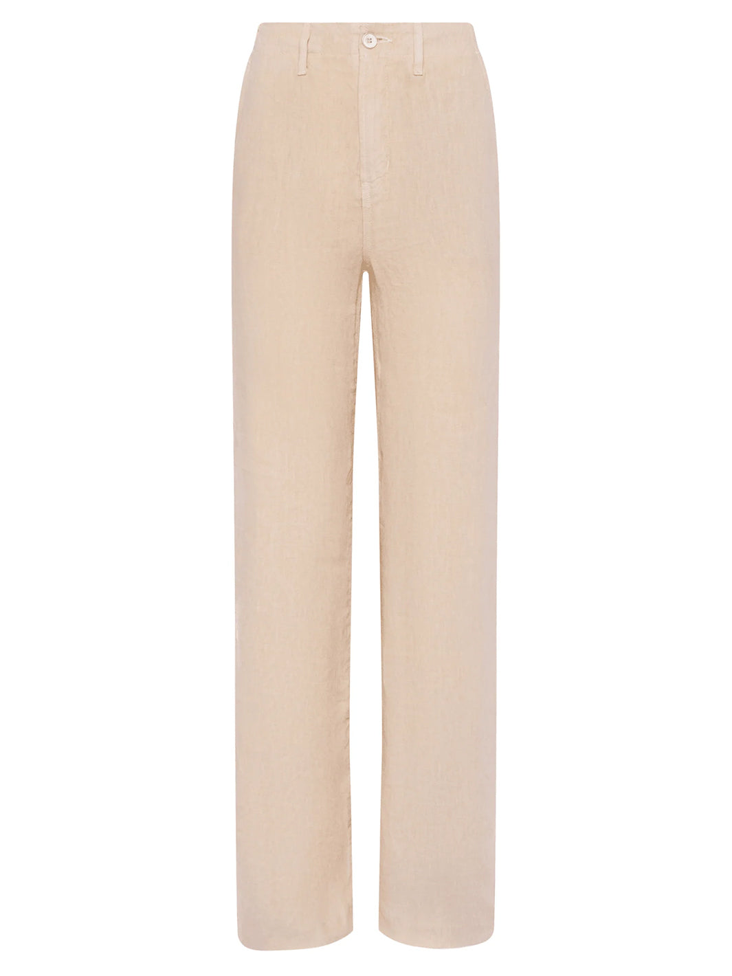 Brie High-Rise Wide Leg Linen Pant in Doeskin