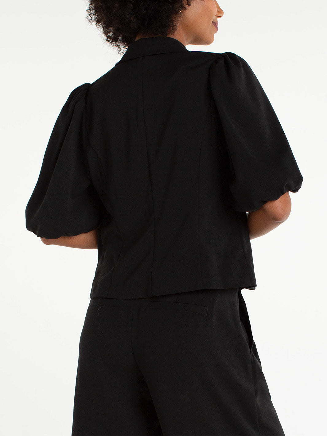 Balloon Sleeve Blazer in Black