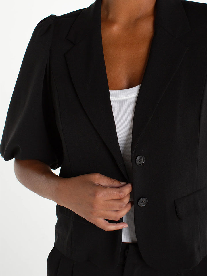 Balloon Sleeve Blazer in Black