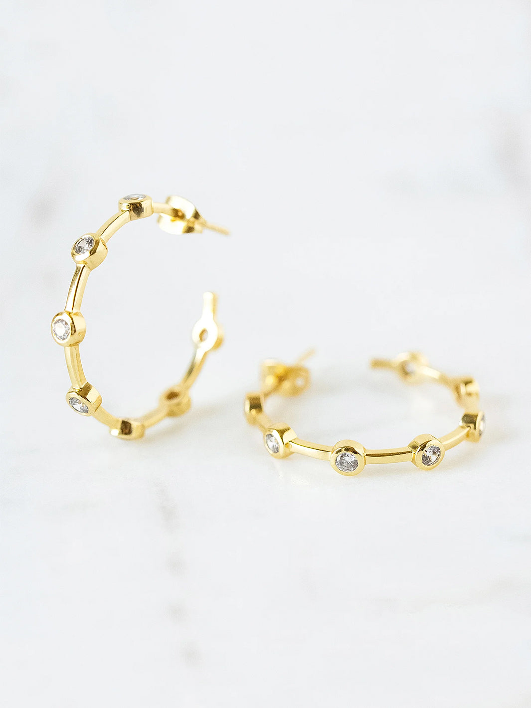 Mini Becky Hoop Earrings in Cubic Zirconia