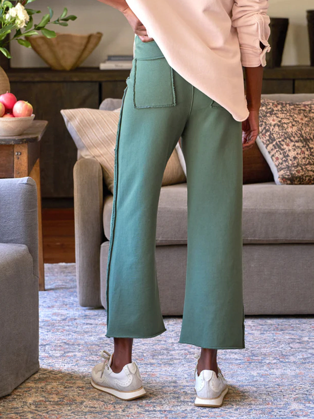 Bella Triple Fleece Italian Sweatpant in Rosemary