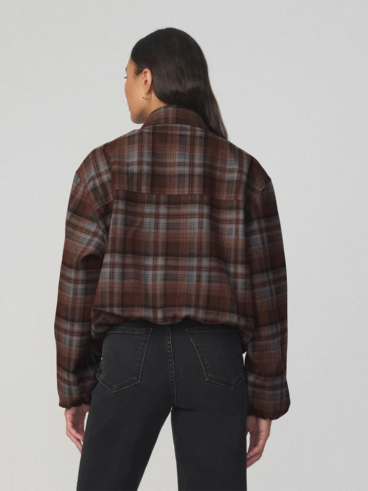 The Bella Bomber Jacket in Brown/Blue