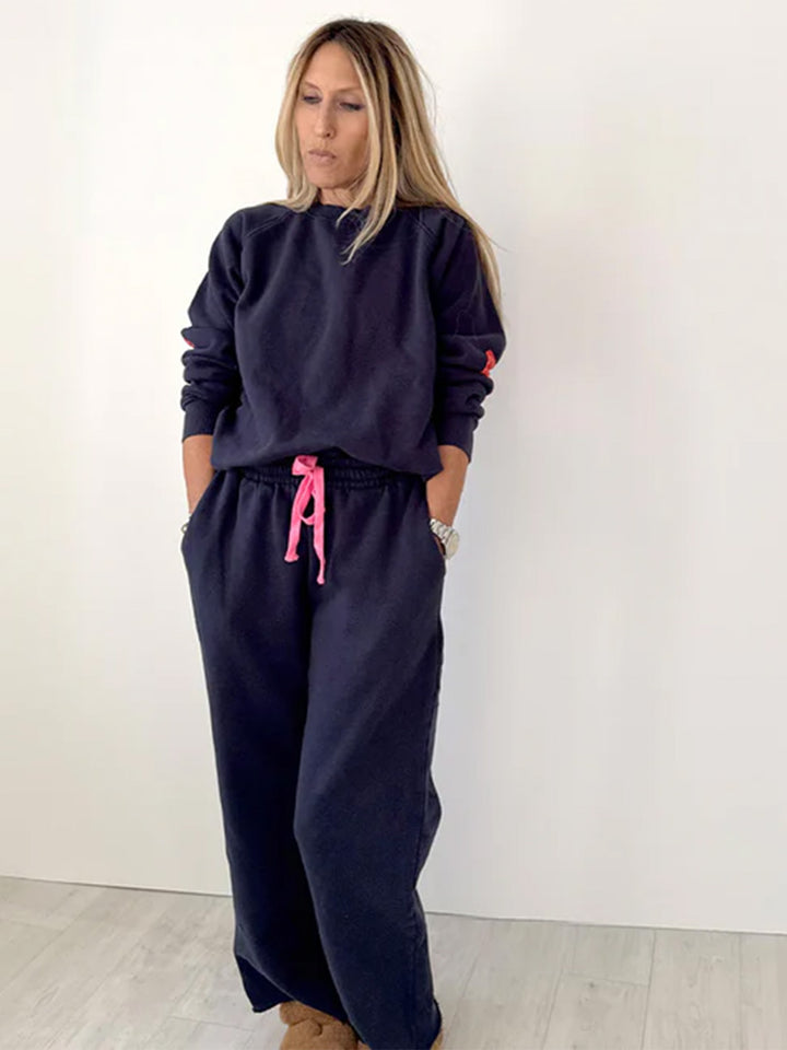 Zoom Benton Imperfect Heart Patch Sweatshirt in Indigo Blue