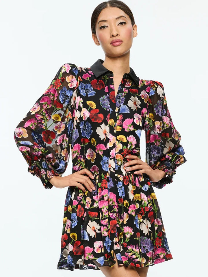 Bertha Mini Shirt Dress in Timeless Blossom