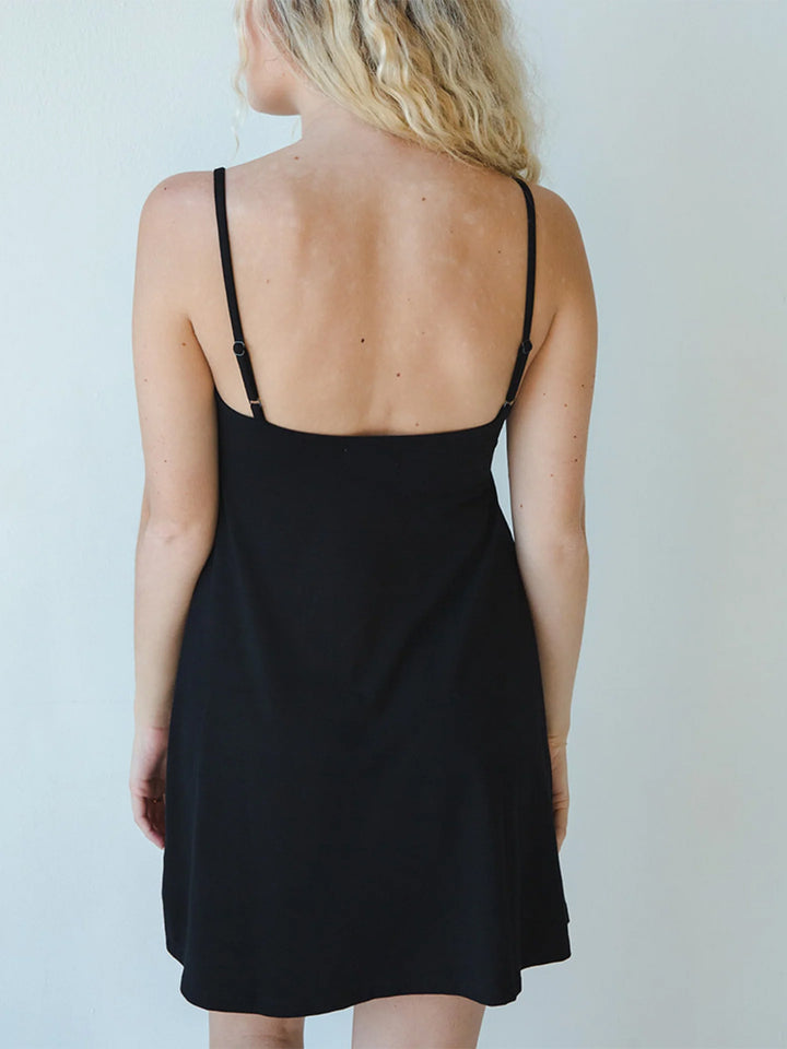 Betty Swinging Slip Dress in Black